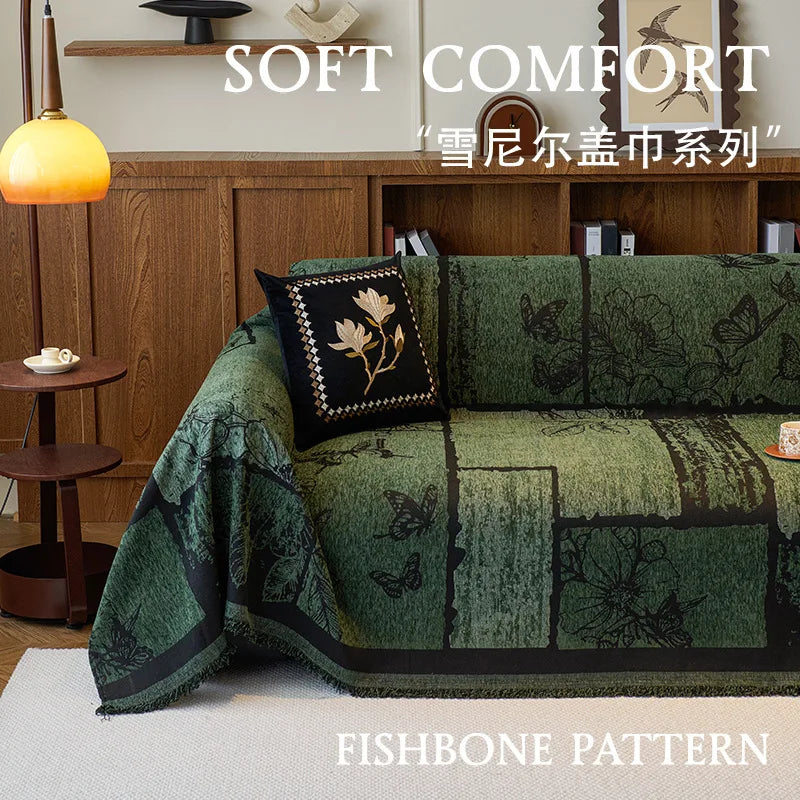 Vintage Four Seasons Sofa Cover Double Sided Couch Cover Blanket Simple Cushion Sofa Towel Fashion Beach Picnic Mat